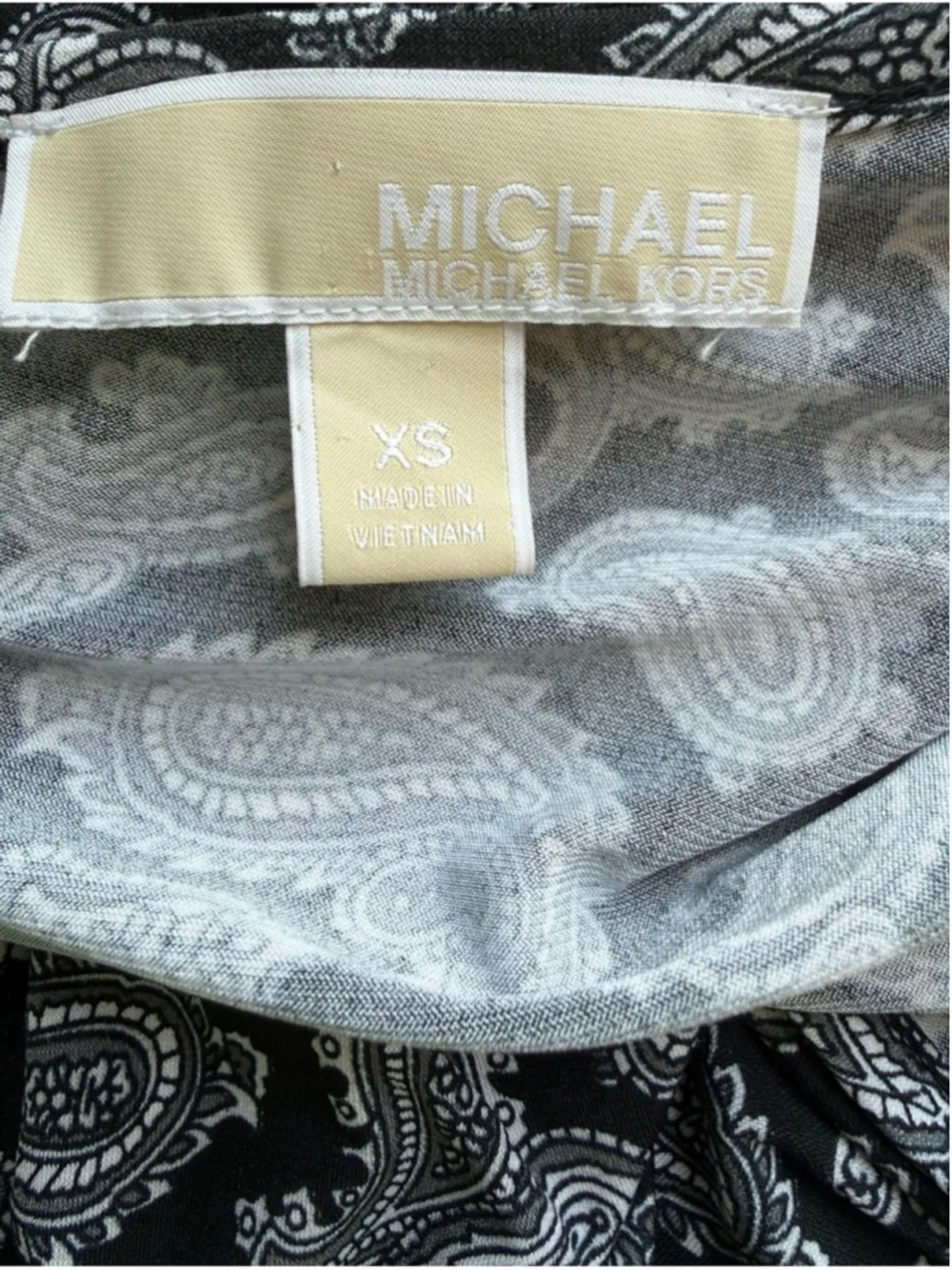 Michael Kors Black Paisley Long-Sleeve Mini Dress Size XS Classic Stretch Office